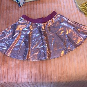 Metallic Rose Gold Skater Skirt